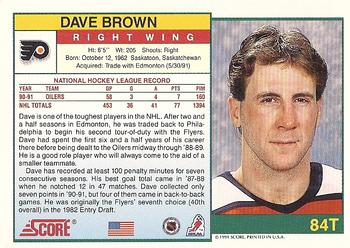 1991-92 Score Rookie and Traded #84T Dave Brown Back
