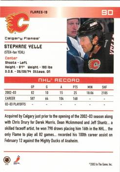 2003-04 In The Game Action - NHL All-Star FANtasy Team Sets #90 Stephane Yelle Back