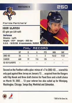 2003-04 In The Game Action - NHL All-Star FANtasy Team Sets #250 Igor Ulanov Back