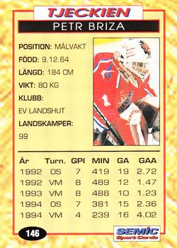 1995 Semic Globe VM (Swedish) #146 Petr Briza Back