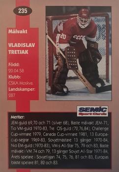 1995 Semic Globe VM (Swedish) #235 Vladislav Tretjak Back