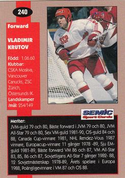 1995 Semic Globe VM (Swedish) #240 Vladimir Krutov Back