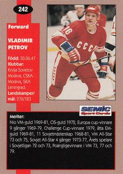 1995 Semic Globe VM (Swedish) #242 Vladimir Petrov Back