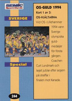 1995 Semic Globe VM (Swedish) #244 Olympic Gold 1994 Back