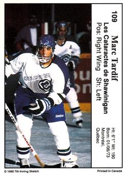 1990-91 7th Inning Sketch QMJHL #109 Marc Tardif Back