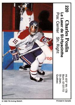 1990-91 7th Inning Sketch QMJHL #220 Charles Poulin Back