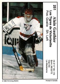 1990-91 7th Inning Sketch QMJHL #251 Alain Gauthier Back