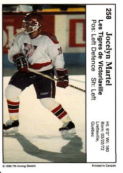 1990-91 7th Inning Sketch QMJHL #258 Jocelyn Martel Back