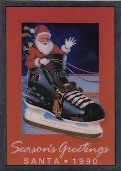 1990-91 7th Inning Sketch QMJHL #NNO Season's Greetings Santa 1990 Front