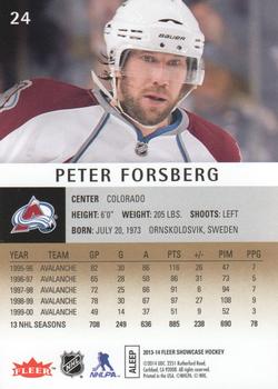 2013-14 Fleer Showcase #24 Peter Forsberg Back