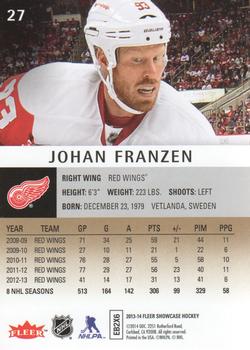 2013-14 Fleer Showcase #27 Johan Franzen Back