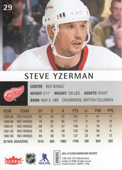 2013-14 Fleer Showcase #29 Steve Yzerman Back