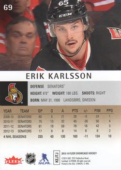 2013-14 Fleer Showcase #69 Erik Karlsson Back