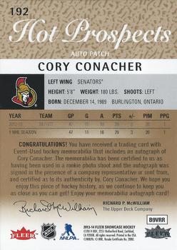 2013-14 Fleer Showcase #192 Cory Conacher Back