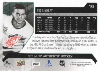 2013-14 SP Authentic #142 Ted Lindsay Back