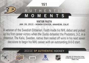 2013-14 SP Authentic #151 Viktor Fasth Back