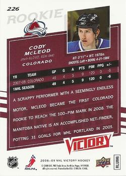 2008-09 Upper Deck Victory #226 Cody McLeod Back