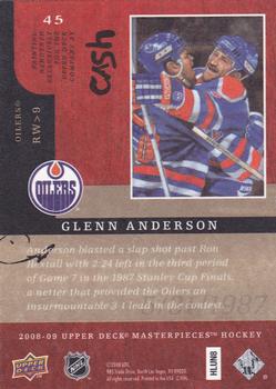 2008-09 Upper Deck Masterpieces #45 Glenn Anderson Back