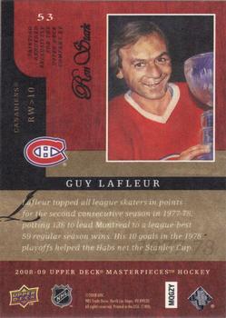 2008-09 Upper Deck Masterpieces #53 Guy Lafleur Back