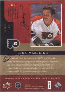2008-09 Upper Deck Masterpieces #64 Rick MacLeish Back