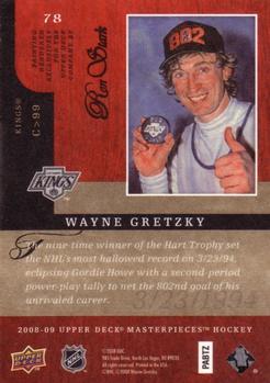 2008-09 Upper Deck Masterpieces #78 Wayne Gretzky Back