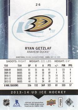 2013-14 SPx - 2013-14 Upper Deck Ice #26 Ryan Getzlaf Back