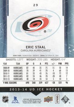 2013-14 SPx - 2013-14 Upper Deck Ice #29 Eric Staal Back