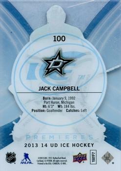 2013-14 SPx - 2013-14 Upper Deck Ice #100 Jack Campbell Back
