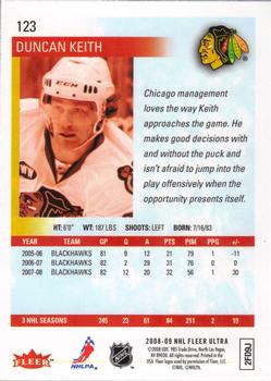 2008-09 Ultra #123 Duncan Keith Back