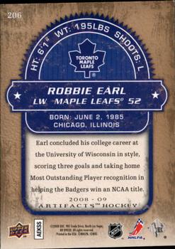 2008-09 Upper Deck Artifacts #206 Robbie Earl Back