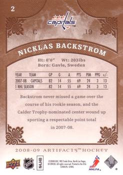 2008-09 Upper Deck Artifacts #2 Nicklas Backstrom Back