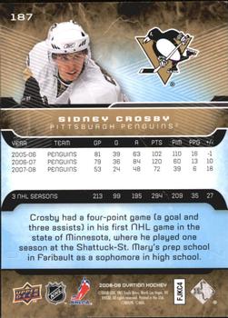 2008-09 Upper Deck Ovation #187 Sidney Crosby Back