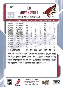 2008-09 Upper Deck MVP #224 Ed Jovanovski Back