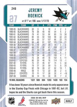 2008-09 Upper Deck MVP #246 Jeremy Roenick Back