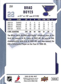 2008-09 Upper Deck MVP #251 Brad Boyes Back