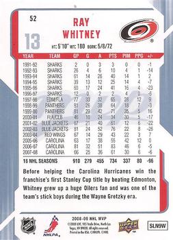 2008-09 Upper Deck MVP #52 Ray Whitney Back