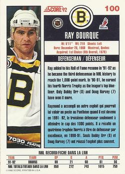 1992-93 Score Canadian #100 Ray Bourque Back