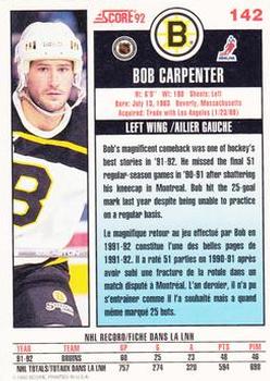 1992-93 Score Canadian #142 Bob Carpenter Back