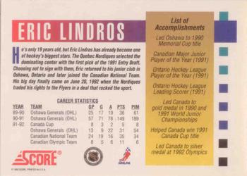 1992-93 Score Canadian #NNO Eric Lindros Back