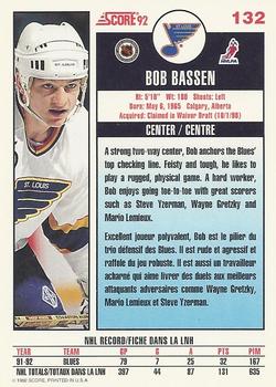 1992-93 Score Canadian #132 Bob Bassen Back