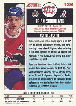 1992-93 Score Canadian #136 Brian Skrudland Back