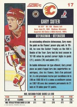 1992-93 Score Canadian #17 Gary Suter Back