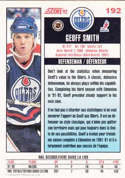 1992-93 Score Canadian #192 Geoff Smith Back