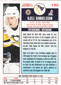 1992-93 Score Canadian #195 Kjell Samuelsson Back