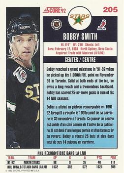 1992-93 Score Canadian #205 Bobby Smith Back