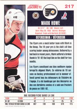 1992-93 Score Canadian #217 Mark Howe Back