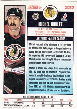 1992-93 Score Canadian #222 Michel Goulet Back