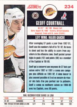 1992-93 Score Canadian #234 Geoff Courtnall Back