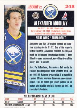 1992-93 Score Canadian #248 Alexander Mogilny Back