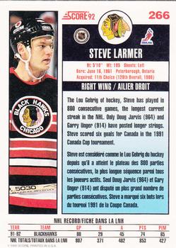 1992-93 Score Canadian #266 Steve Larmer Back